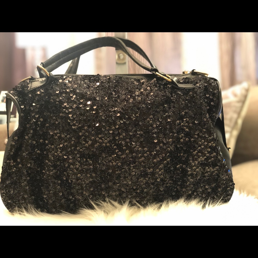 MAOMAOBAG Satchel Bag Black Sequins